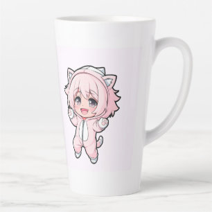 Caneca De Café Latte Boneca Fofa “Em Criação” Design – Futuro Sonho Gi