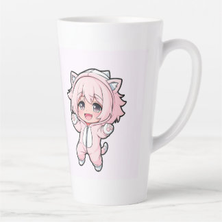 Caneca De Café Latte Boneca Fofa “Em Criação” Design – Futuro Sonho Gi