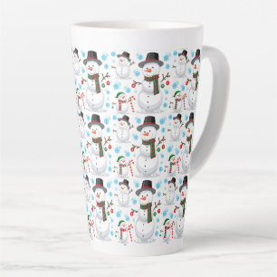 Caneca De Café Latte Bonecos de Neve de Natal Fofos