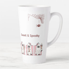 Caneca De Café Latte Bonita e Spooky Halloween Mug - Fantasmas Kawaii
