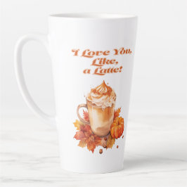 Caneca De Café Latte Bonita e Trendente: "Eu te amo, tipo, um latte!"