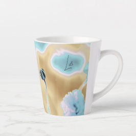 Caneca De Café Latte Bonita Impressão de Flor Pequena Lata de Lata