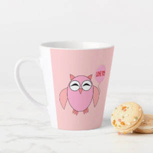 Caneca De Café Latte Bonita Rosa Te Ama Coruja