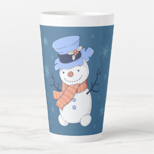 Caneca De Café Latte Bonito boneco de neve