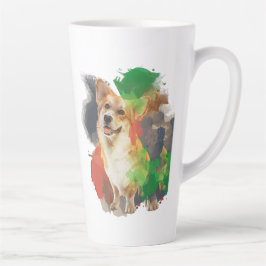 Caneca De Café Latte Bonito Corgi.