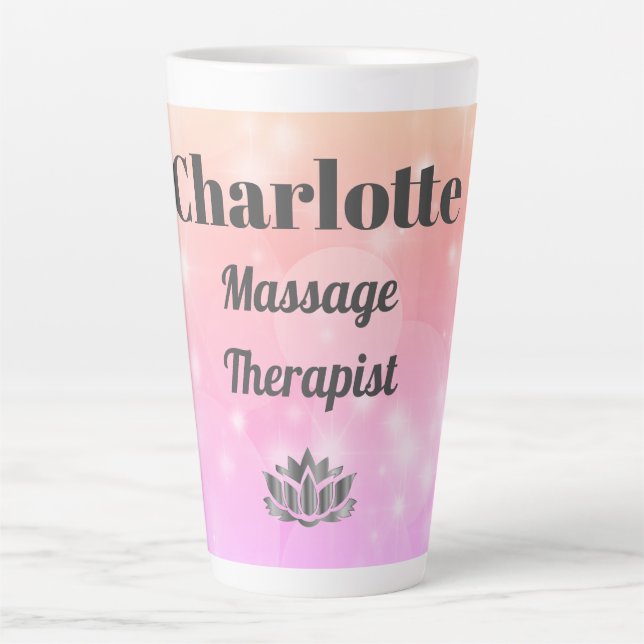 Caneca De Café Latte Bonito e personalizada terapeuta de massagem latta (Frente)