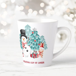 Caneca De Café Latte Bonito Feliz Neve Nome de Natal Pequeno Lata de La
