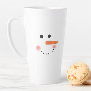 Caneca De Café Latte Bonito Mínimo de Natal Snowman