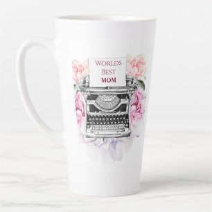 Caneca De Café Latte Bonito Vintage Floral Mãe Dia de as mães Mug