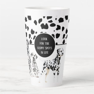 Caneca De Café Latte Bonitos Dalmatianos Black & White Happy Spots