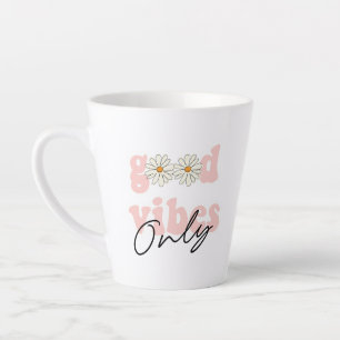 Caneca De Café Latte Bons Vibes Apenas Slogan Hippie dos anos 70