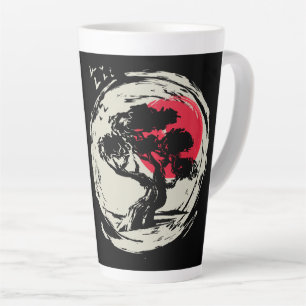 Caneca De Café Latte Bonsai Art Japonês Sunset