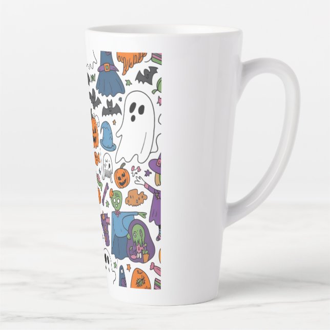 Caneca De Café Latte Boo de Halloween (Direita)