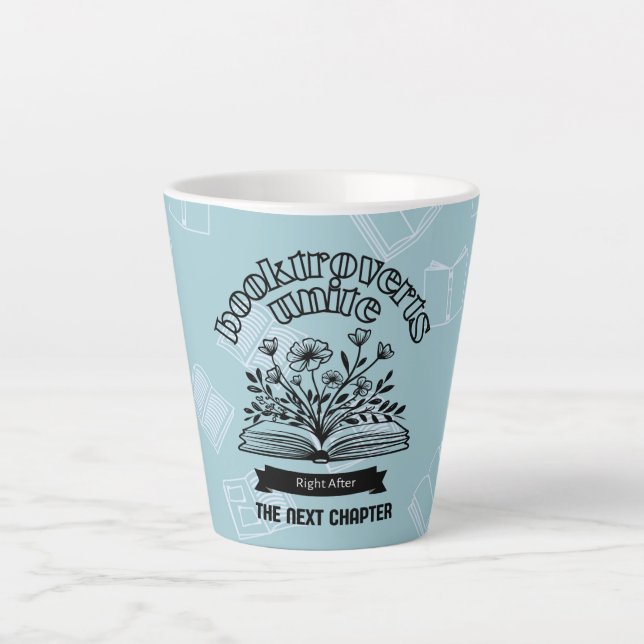 Caneca De Café Latte "Booktroverts Unite" (Frente)