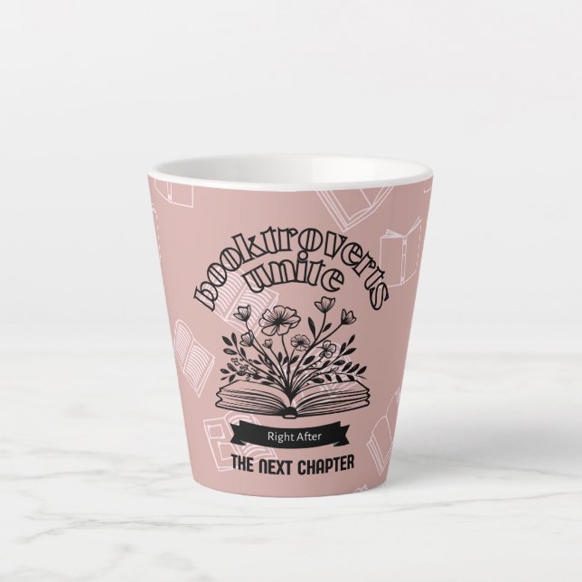 Caneca De Café Latte "Booktroverts Unite" (Frente)