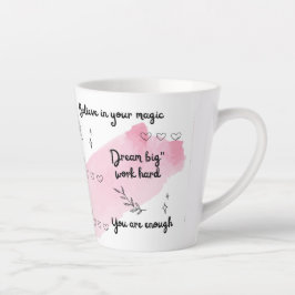 Caneca De Café Latte Boost latino cor-de-rosa positivo