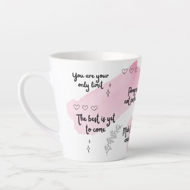 Caneca De Café Latte Boost latino cor-de-rosa positivo (Esquerda)