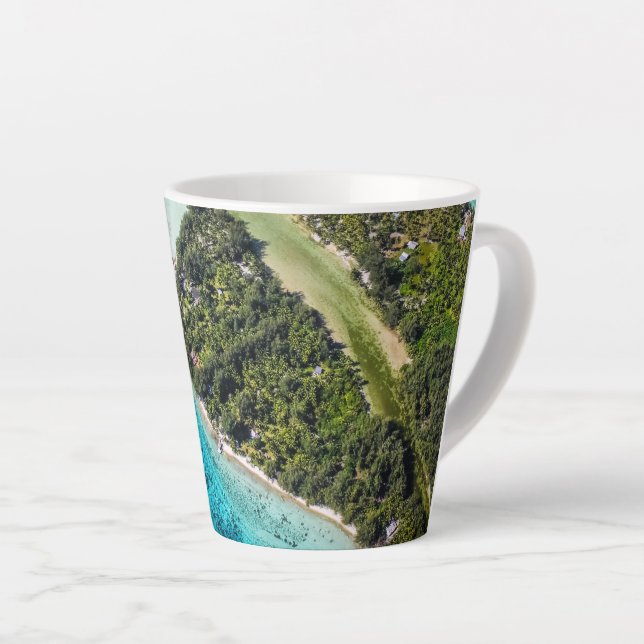 Caneca De Café Latte Bora Bora - Caminho Para O Oceano (Ângulo direito)