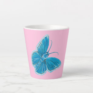 Caneca De Café Latte Borboleta azul da Capela