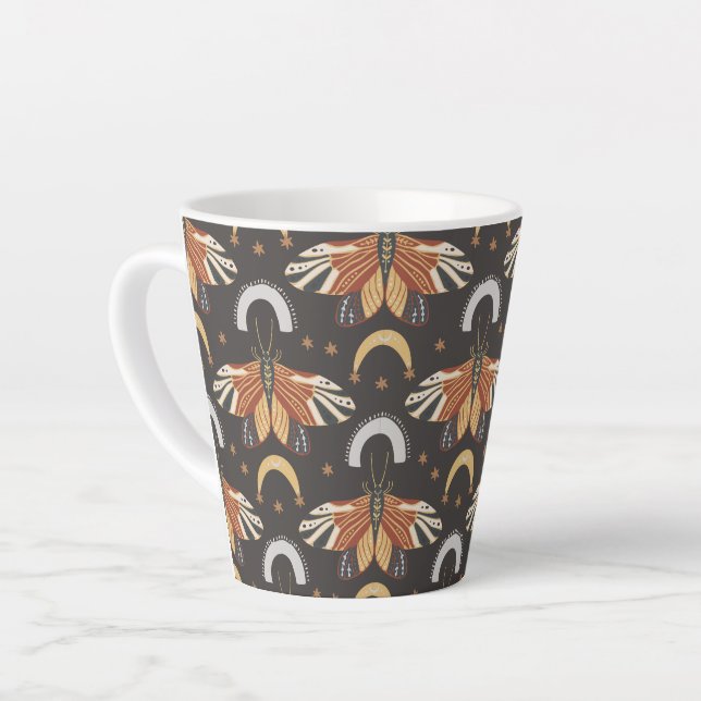 Caneca De Café Latte borboleta da mariposa padrão Latte Mug (Ângulo esquerdo)