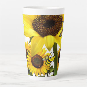 Caneca De Café Latte Borboleta de girassol Bumblebee Latte Mug