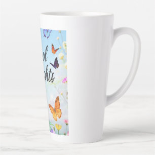 Caneca De Café Latte Borboleta de Voos Legais