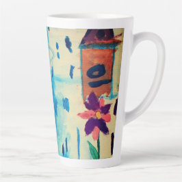 Caneca De Café Latte Borboleta em um dia chuvoso