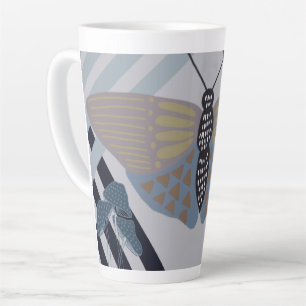 Caneca De Café Latte Borboleta Moderna