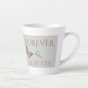 Caneca De Café Latte Borboleta Para Sempre & Sempre, Presente Romântico