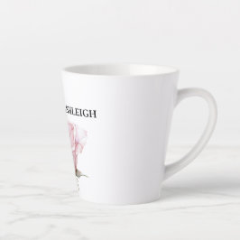 Caneca De Café Latte Borboleta Rosa Bege Rosa