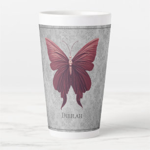 Caneca De Café Latte Borboleta vermelha
