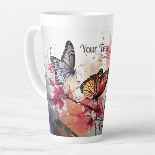 Caneca De Café Latte Borboletas