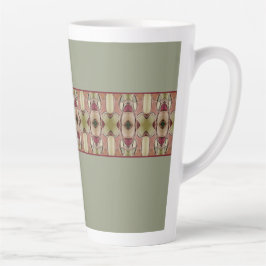 Caneca De Café Latte Borgonha E Verde