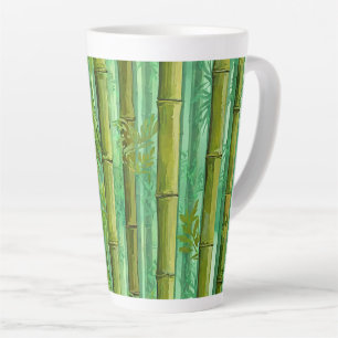 Caneca De Café Latte Bosque de Bambu Matizes de Verdes Quentes e Frios