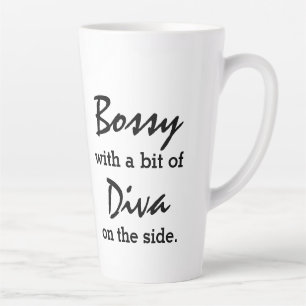 Caneca De Café Latte Bossy Com Um Pouco De Diva Moderna Tendência 