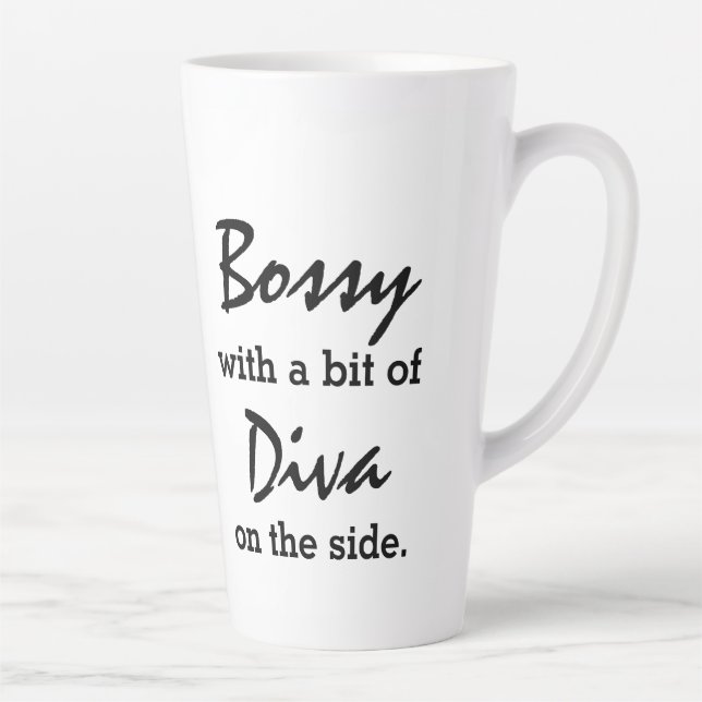 Caneca De Café Latte Bossy Com Um Pouco De Diva Moderna Tendência  (Direita)