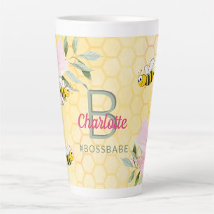 Caneca De Café Latte Bostbaba-rosa-do-mel-do-amarelo