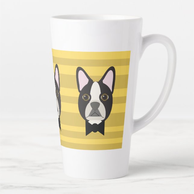Caneca De Café Latte Boston Terrier (Direita)