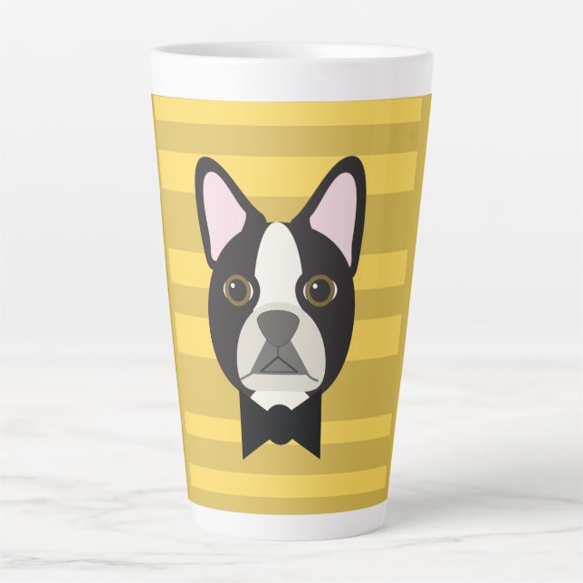Caneca De Café Latte Boston Terrier (Frente)