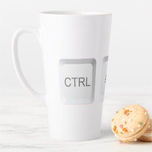 Caneca De Café Latte botão de teclado de computador CTRL ALT DEL do Sli