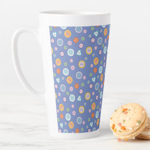 Caneca De Café Latte Botões de Corte