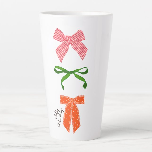 Caneca De Café Latte Bow Jolly Little Things Christmas  (Frente)