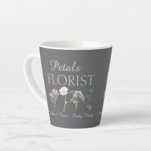 Caneca De Café Latte Branding de Negócios de Florista Boutique