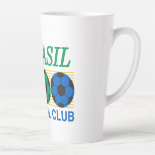 Caneca De Café Latte Brasil Futebol Club Vintage Soccer