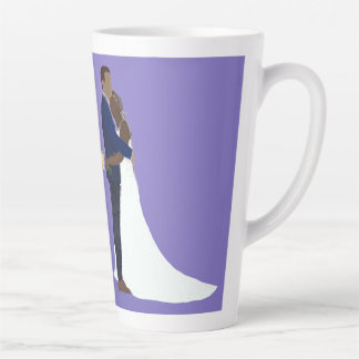 Caneca De Café Latte Bridal Couple, skin tones Variation 6