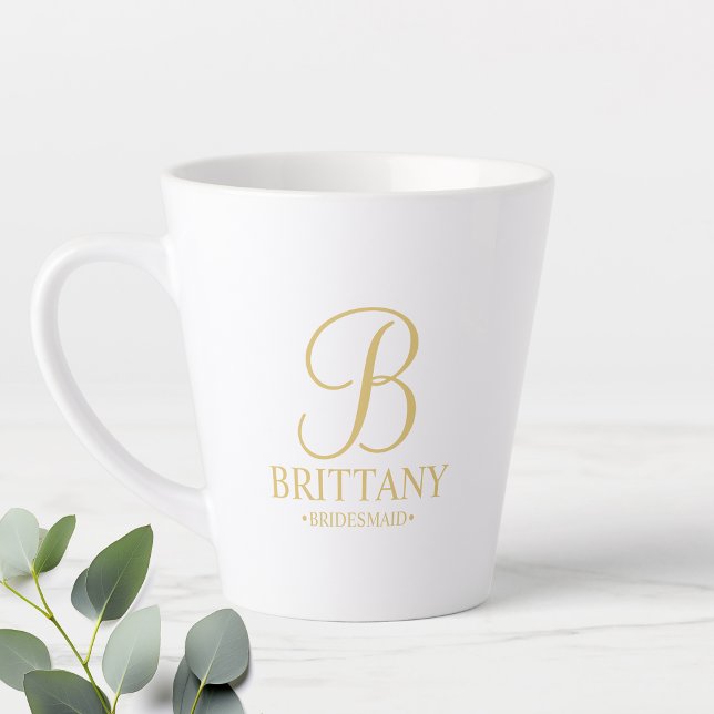 Caneca De Café Latte Bridesmaid Personalizada Elegante (Criador carregado)