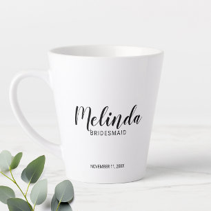 Caneca De Café Latte Bridesmaids Personalizados de Script Moderno - Cof