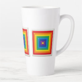 Caneca De Café Latte Bright Geometric Pop Art 