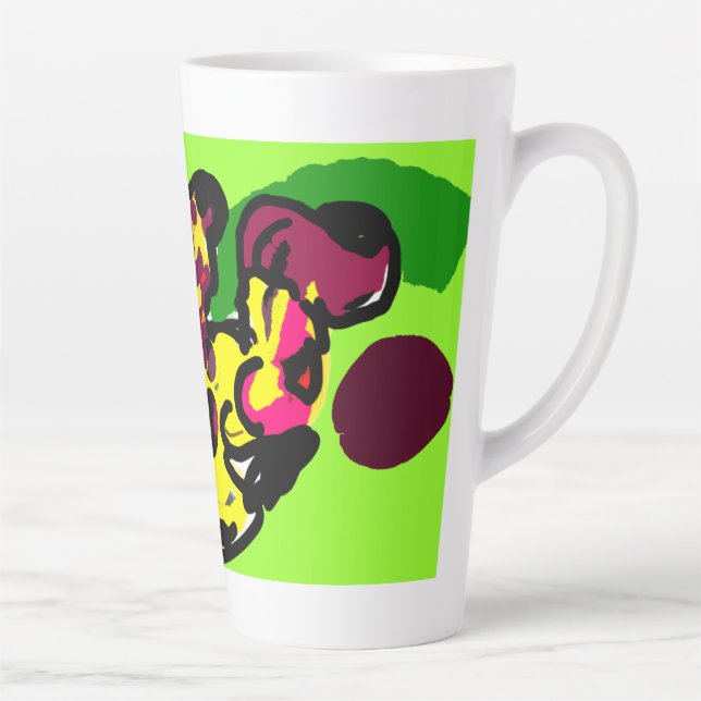 Caneca De Café Latte Brilho de leopardo  (Direita)