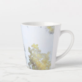 Caneca De Café Latte Brilho Dourado de Folha Larga